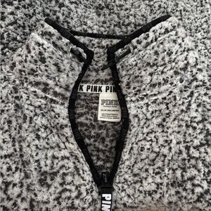 Victoria's Secret Black and Gray Fleece Top